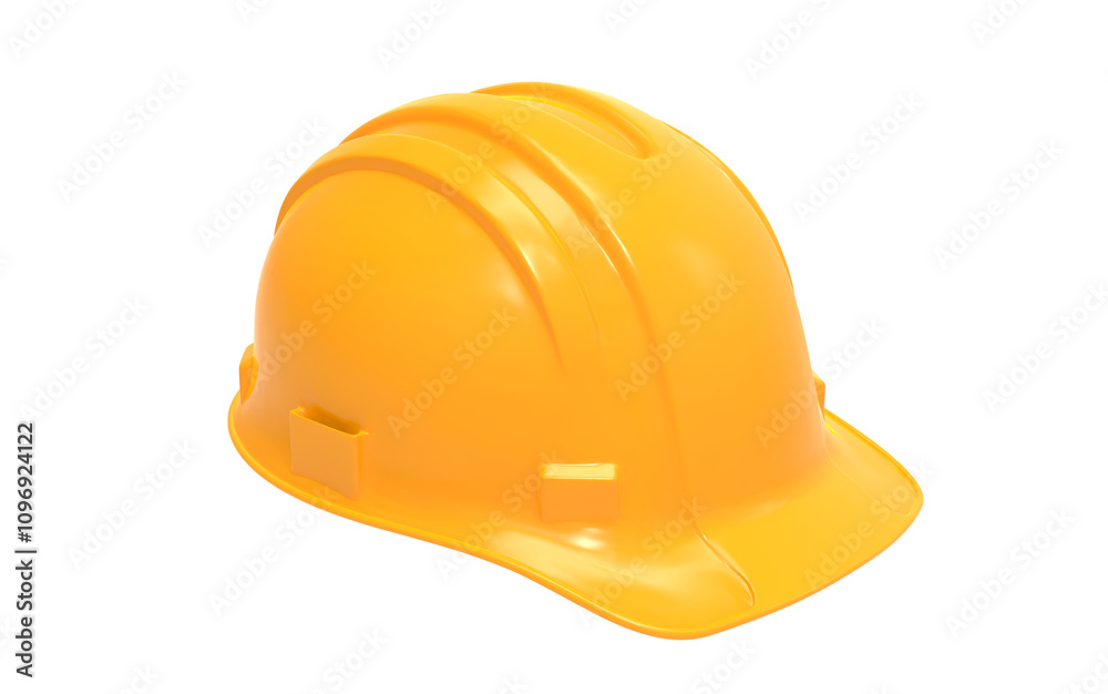 Yellow safety work helmet isolated in transparent background Yellow safety work helmet isolated in transparent background