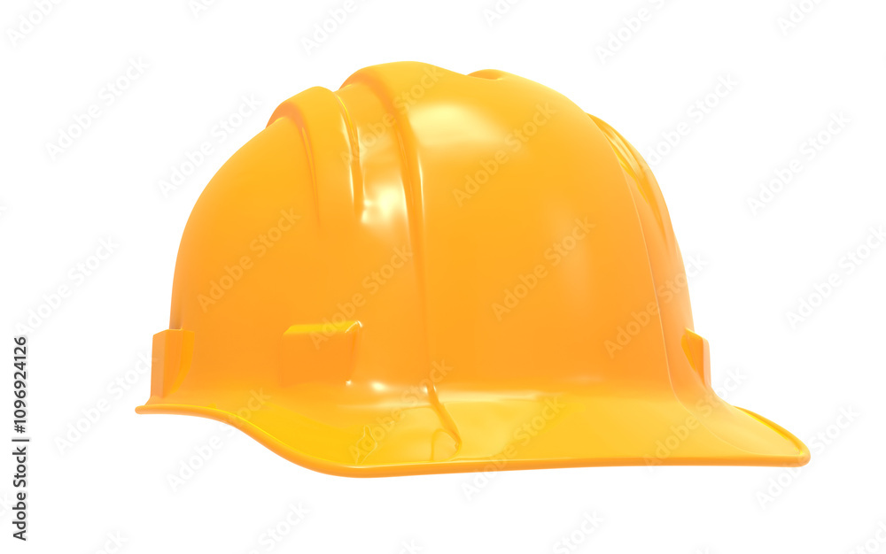 Fototapeta premium Yellow safety work helmet isolated in transparent background
