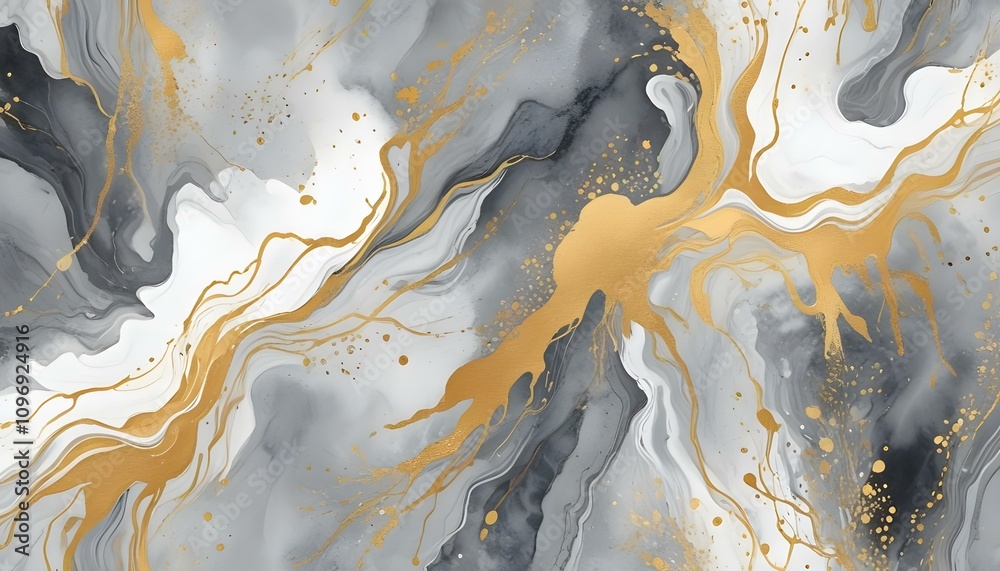 Patrones de Mármol Fluido Un fondo que imite el mármol en tonos de gris, blanco y toques de dorado o cobre. La mezcla de colores tiene un efecto elegante y moderno, perfecto para una apariencia lujo Patrones de Mármol Fluido Un fondo que imite el mármol en tonos de gris, blanco y toques de dorado o cobre. La mezcla de colores tiene un efecto elegante y moderno, perfecto para una apariencia lujo