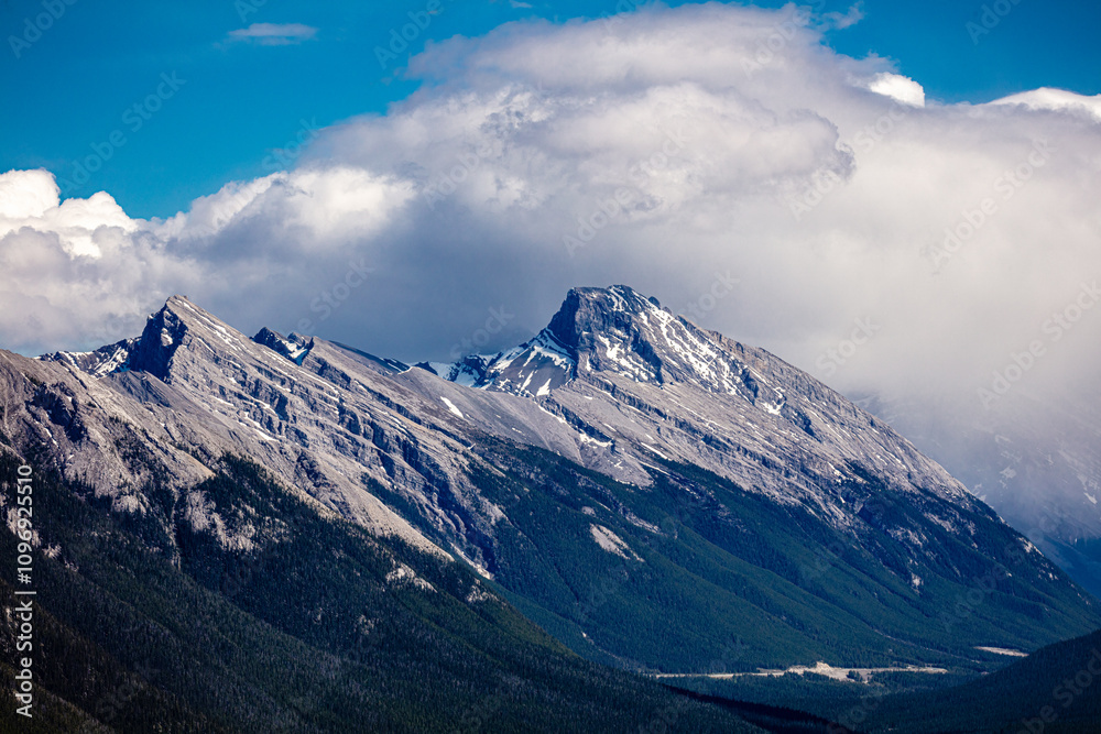 The mountain range is covered in snow The mountain range is covered in snow