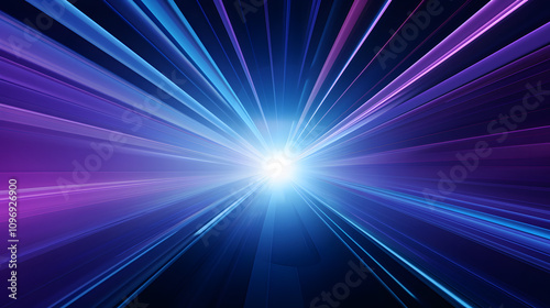 Radial blue and pruple light through the tunnel glowing in the darkness for print designs templates, Advertising materials, Email Newsletters, Header webs, e commerce signs retail shopping, advertisem photo