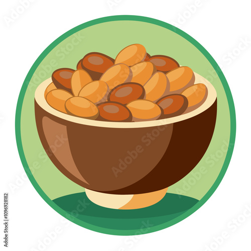 beans in a bowl clipart cartoon Illustration drawing photo