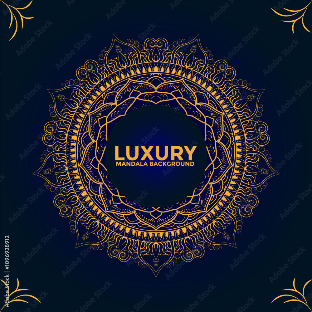 Elegant Golden Mandala Background Circular Ornamental Design Elegant Golden Mandala Background Circular Ornamental Design