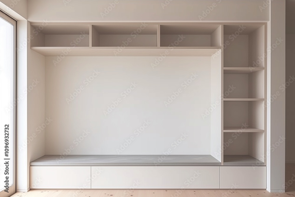 Beautiful design of built-in wardrobe in the room Beautiful design of built-in wardrobe in the room