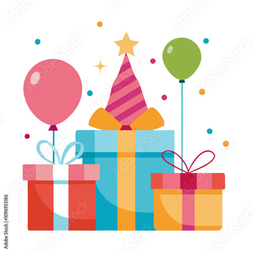 birthday party gift clipart cartoon Illustration drawing