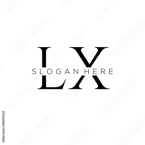 LX initial monogram logo with bussines style dsign