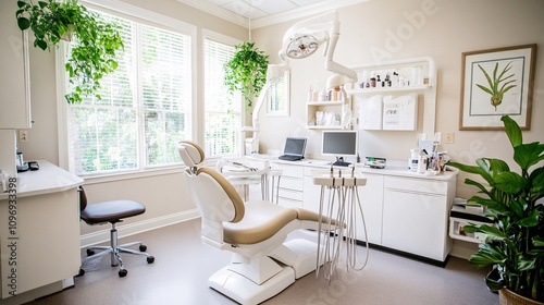 Dental office interior with modern equipment