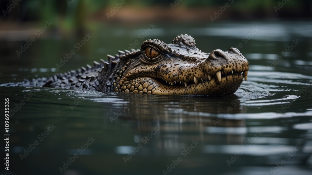 Fototapeta premium Spectacled Caiman in Water