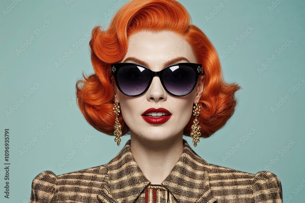 Chic Sunglasses and Quirky Heroine Embrace Playful Retro Fashion Chic Sunglasses and Quirky Heroine Embrace Playful Retro Fashion