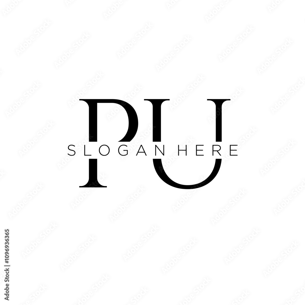 PU initial monogram logo with bussines style dsign PU initial monogram logo with bussines style dsign