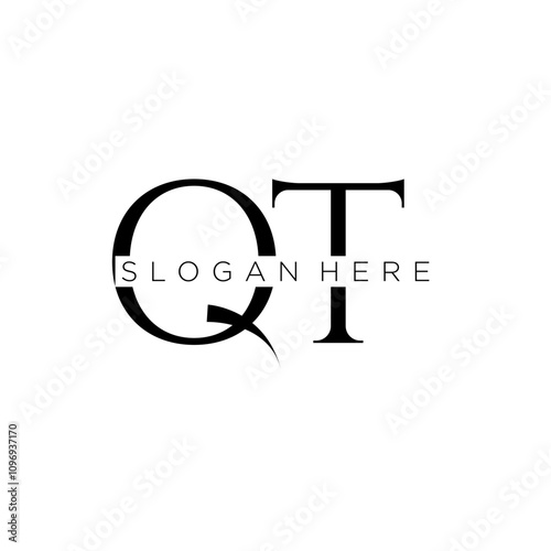 QT initial monogram logo with bussines style dsign
