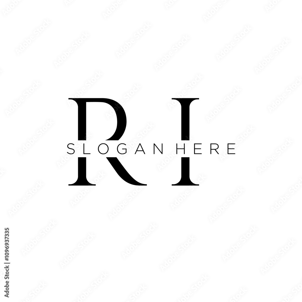 RI initial monogram logo with bussines style dsign RI initial monogram logo with bussines style dsign