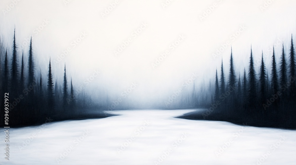 Fototapeta premium Misty River Landscape