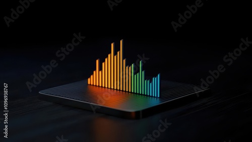 voice and tone concept. Voice tone alignment tool, futuristic interface optimizing cadence, 3D illustration