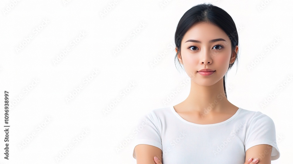 Young Asian Woman with Fresh Skin and Natural Beauty Portrait Young Asian Woman with Fresh Skin and Natural Beauty Portrait