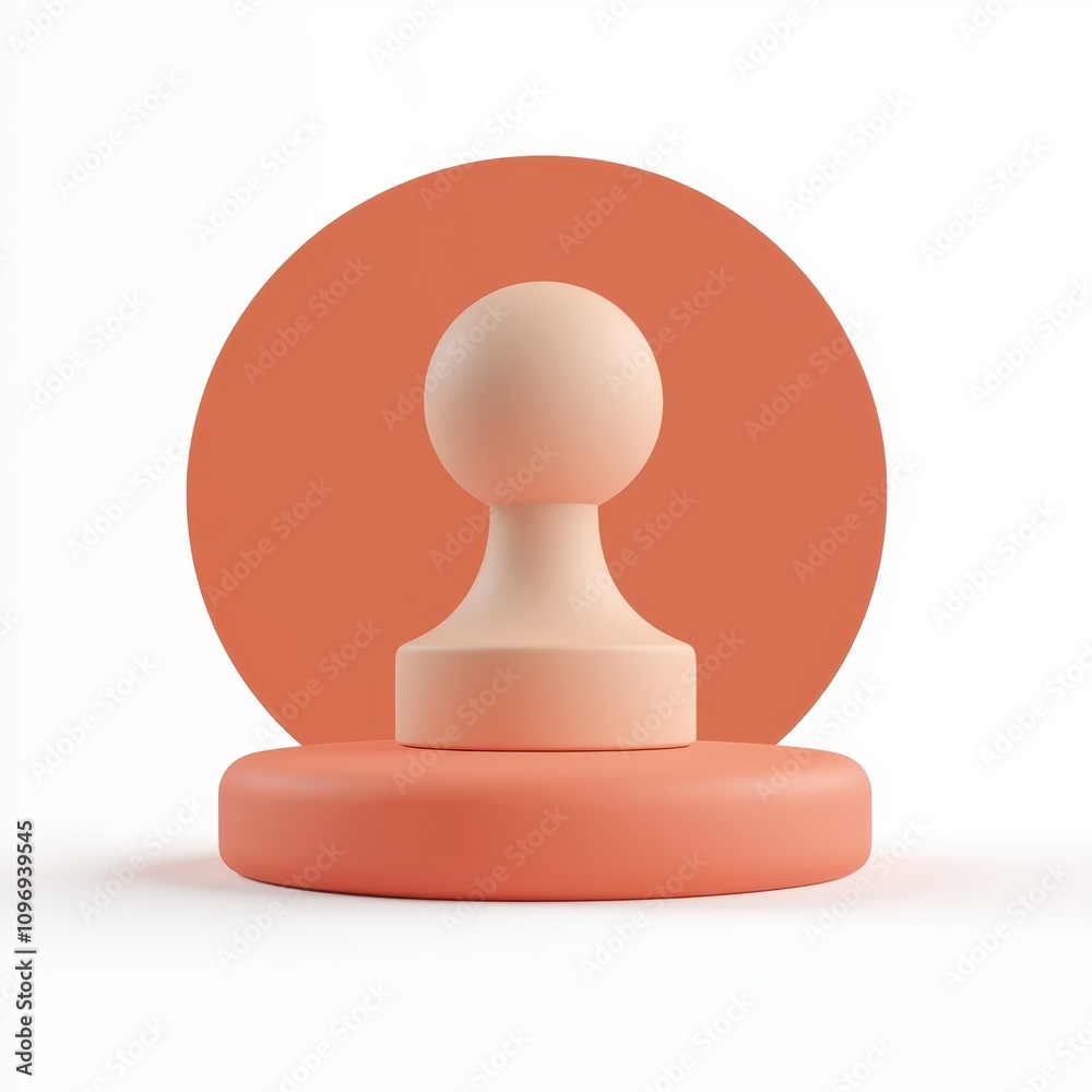 Approval register concept. Minimalist stamp with a round base and circular backdrop. Approval register concept. Minimalist stamp with a round base and circular backdrop.