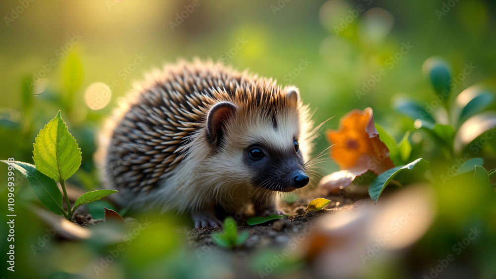 European Hedgehog in Autumn Foliage European Hedgehog in Autumn Foliage