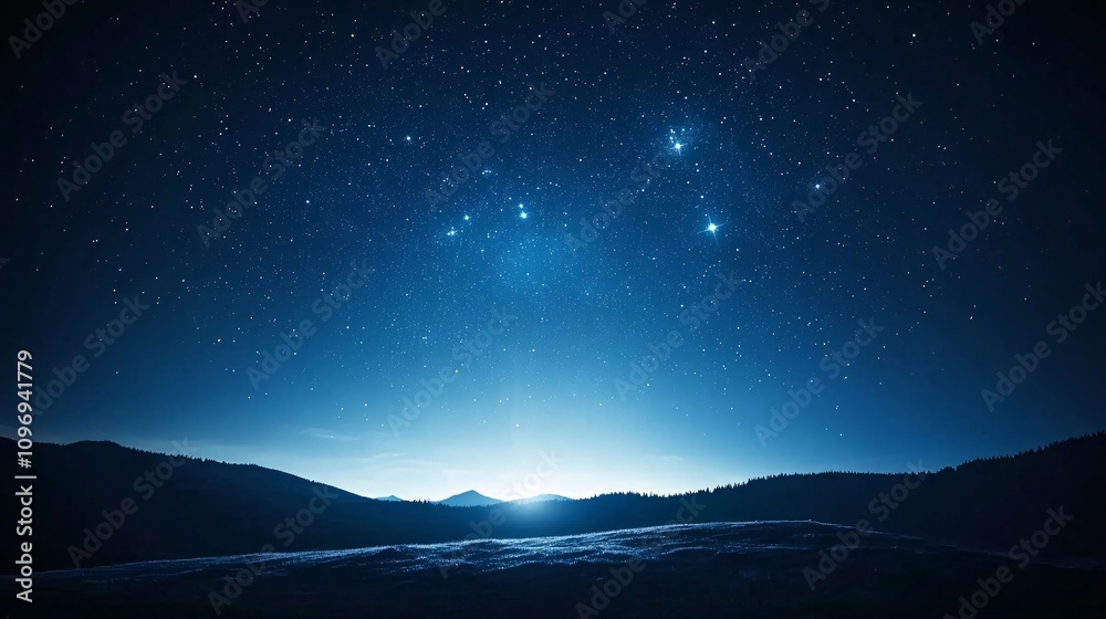 Fototapeta premium Starry Night Sky Over Mountains