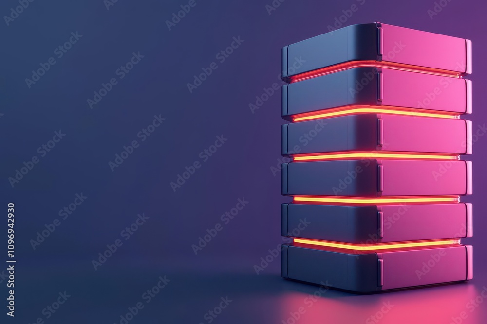 register concept. User-friendly form with record storage visuals, glowing save buttons and archive paths, 3D illustration register concept. User-friendly form with record storage visuals, glowing save buttons and archive paths, 3D illustration