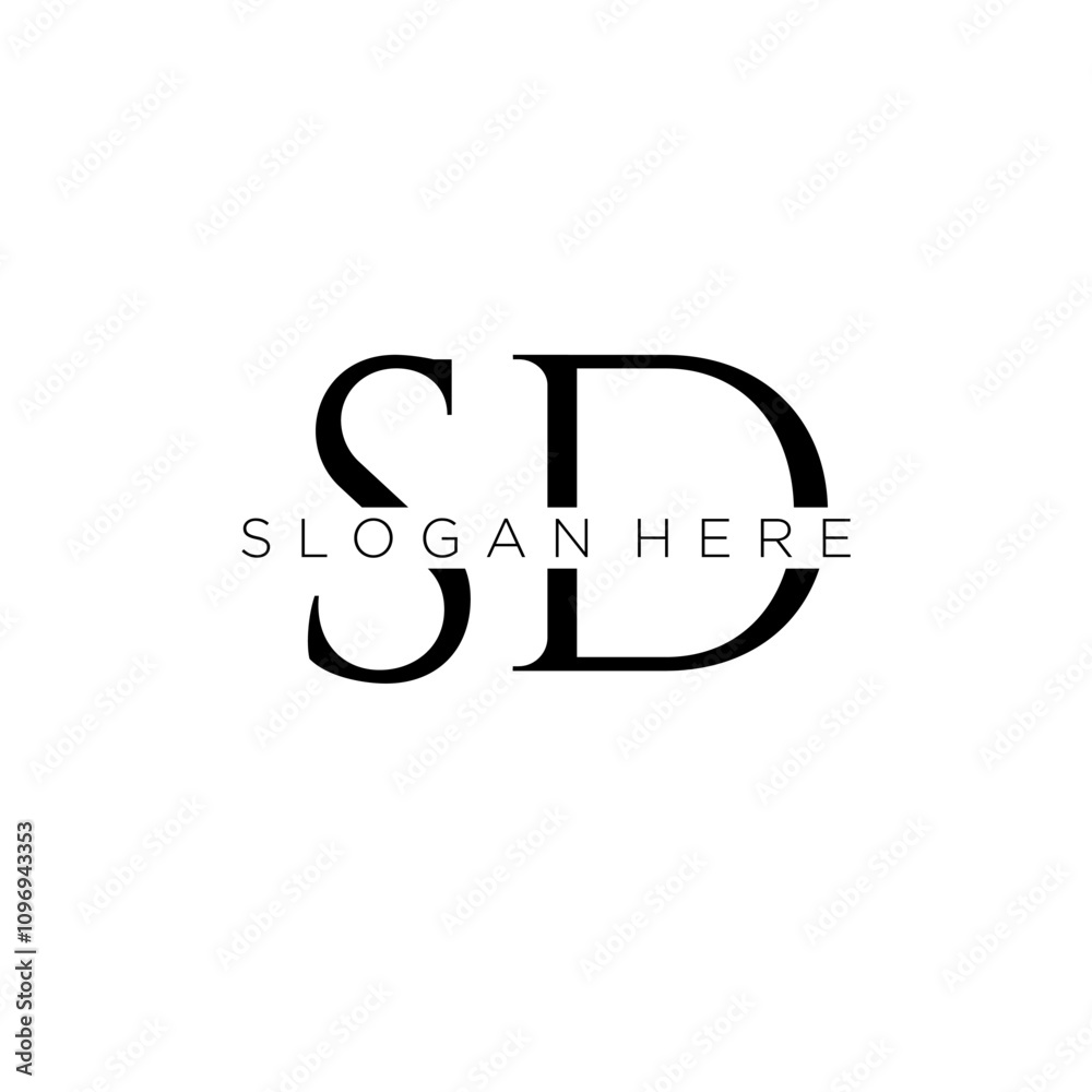 SD initial monogram logo with bussines style dsign SD initial monogram logo with bussines style dsign