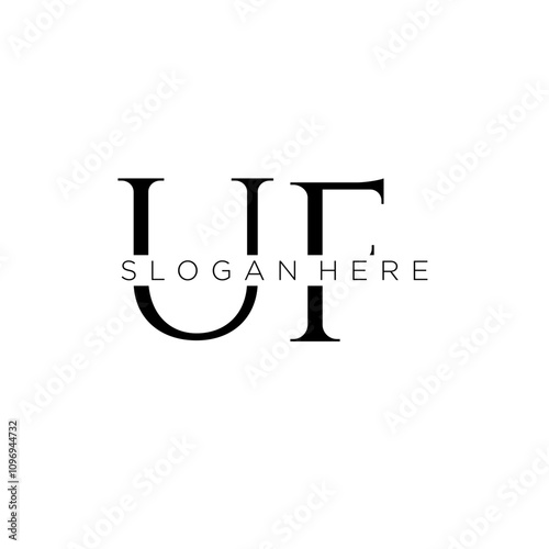 UF initial monogram logo with bussines style dsign