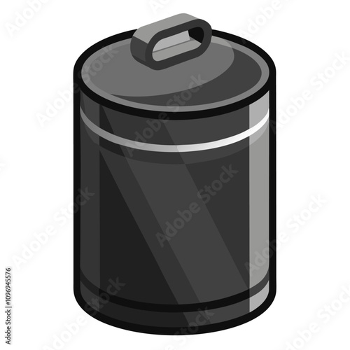 black canister clipart cartoon Illustration drawing