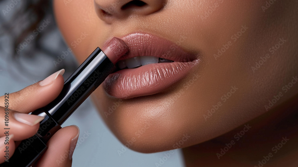 Close-Up of Lush Lips Applying Rose-Tinted Lipstick
Close-Up of Lush Lips Applying Rose-Tinted Lipstick