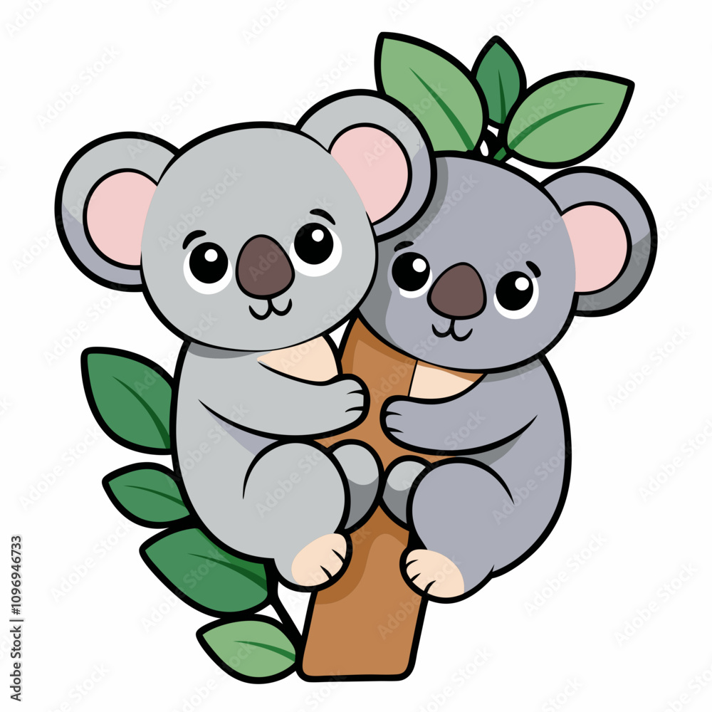 coala cub with a branch coala cub with a branch