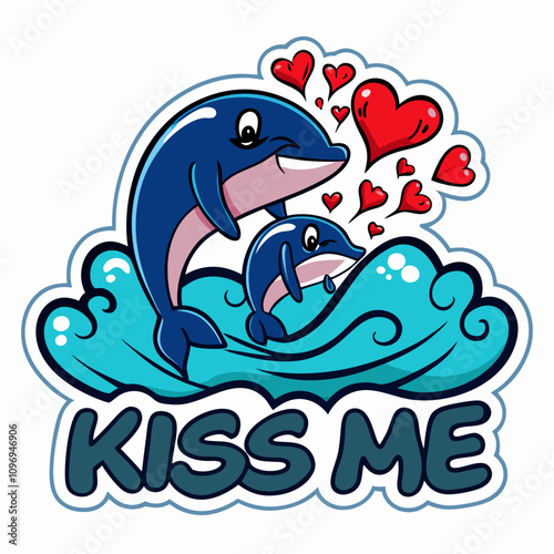 sticker design of kiss me