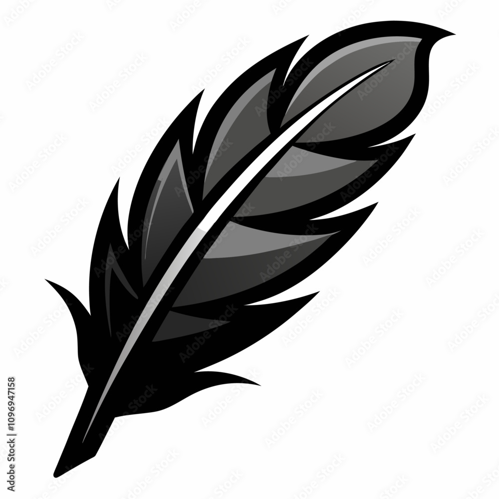 Obraz premium black feathers clipart cartoon Illustration drawing