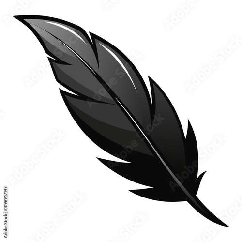 black feathers clipart cartoon Illustration drawing