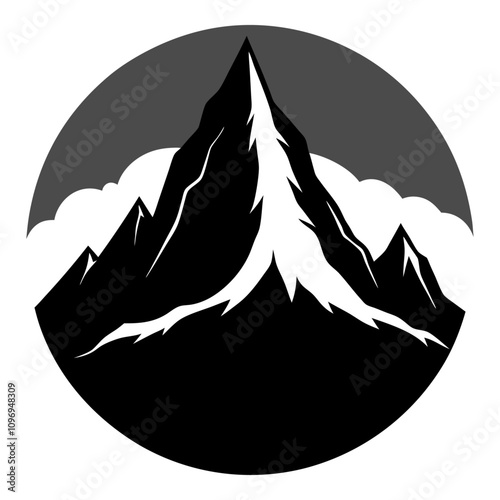 black mountain clipart cartoon Illustration drawing