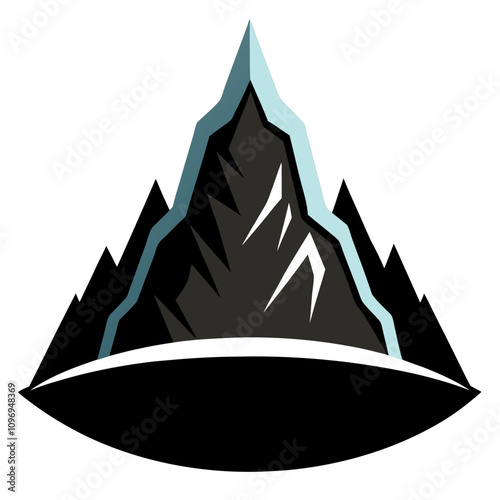 black mountain clipart cartoon Illustration drawing