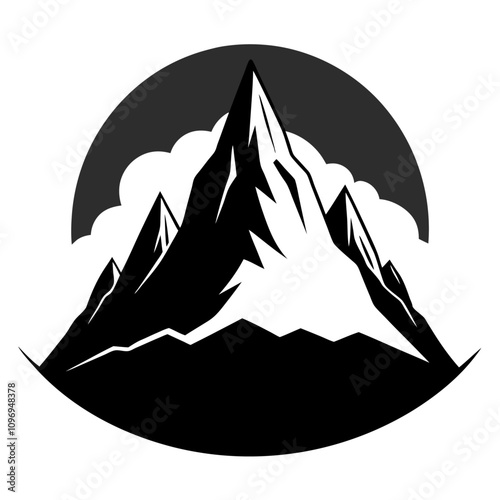 black mountain clipart cartoon Illustration drawing