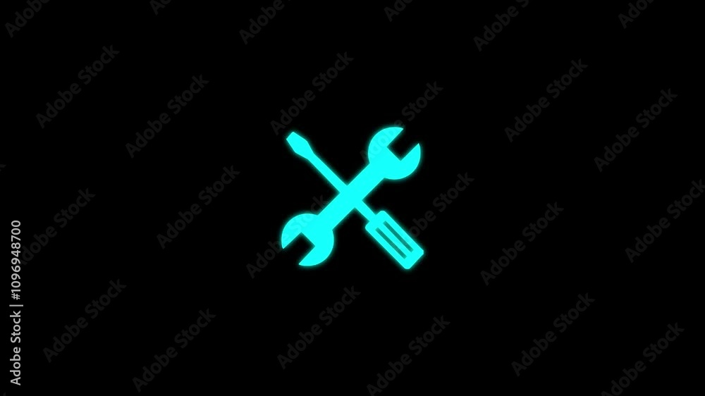 Animated settings line icons. Spinning gear animation. Interface elements Animated settings line icons. Spinning gear animation. Interface elements