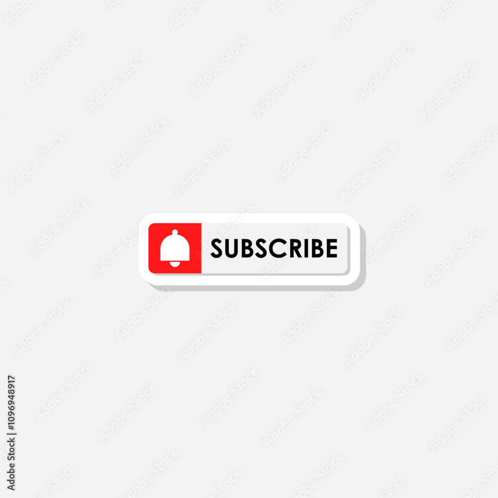 Subscribe button sticker isolated on gray background Subscribe button sticker isolated on gray background