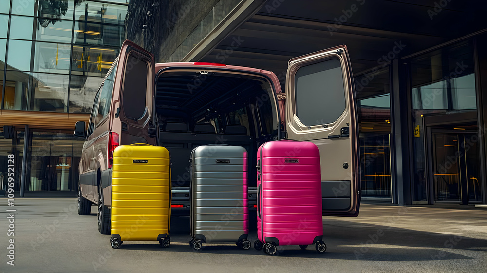 Travel Luggage Van Illustration Travel Luggage Van Illustration