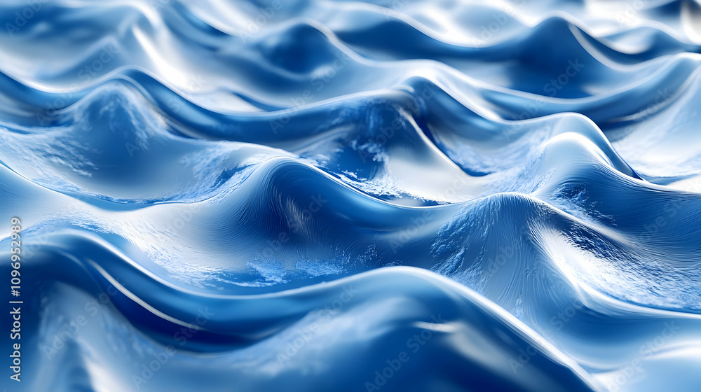 Obraz premium Blue Liquid Wave 3D Illustration