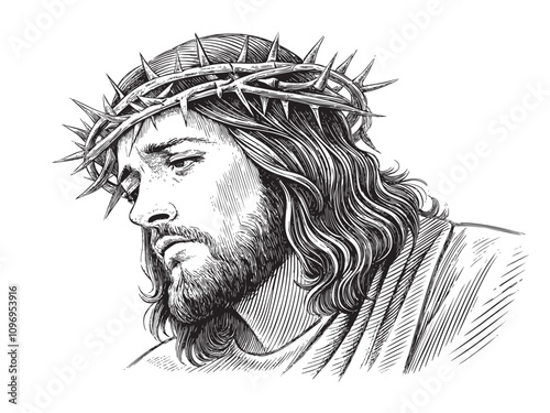 jesus with a crown of thorns 