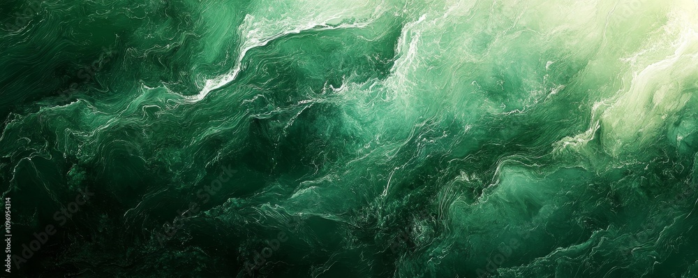 Green Tones Waves Background, Generative AI Green Tones Waves Background, Generative AI