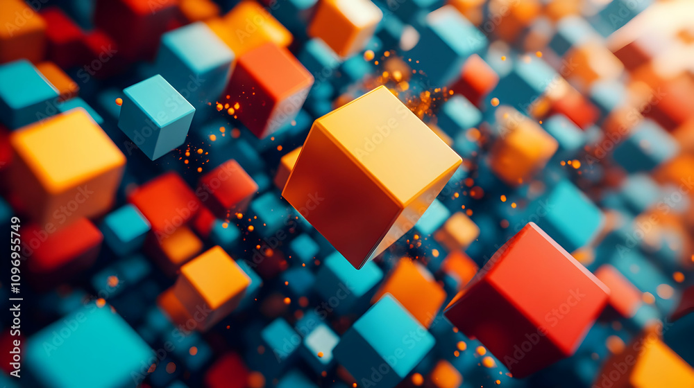 Vibrant 3D Cube Background