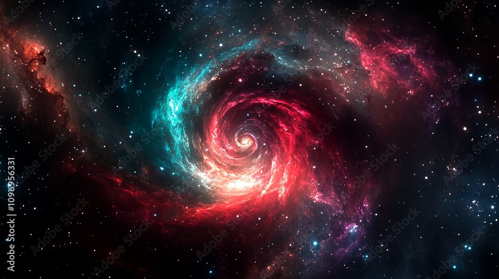 Captivating Spiral Galaxy Displays Vibrant Colors and Intricate Patterns in the Depths of Space at Night Captivating Spiral Galaxy Displays Vibrant Colors and Intricate Patterns in the Depths of Space at Night