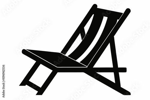 Beach chair, Beach chair silhouette vector, Chair icon vector