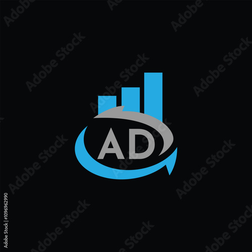 AD Financial logo design template, AD Financial logo, AD technology vector