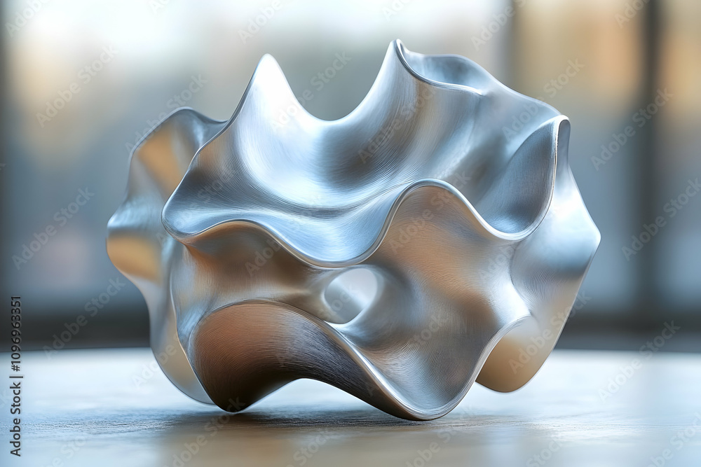 Metallic 3D Abstract Sculpture