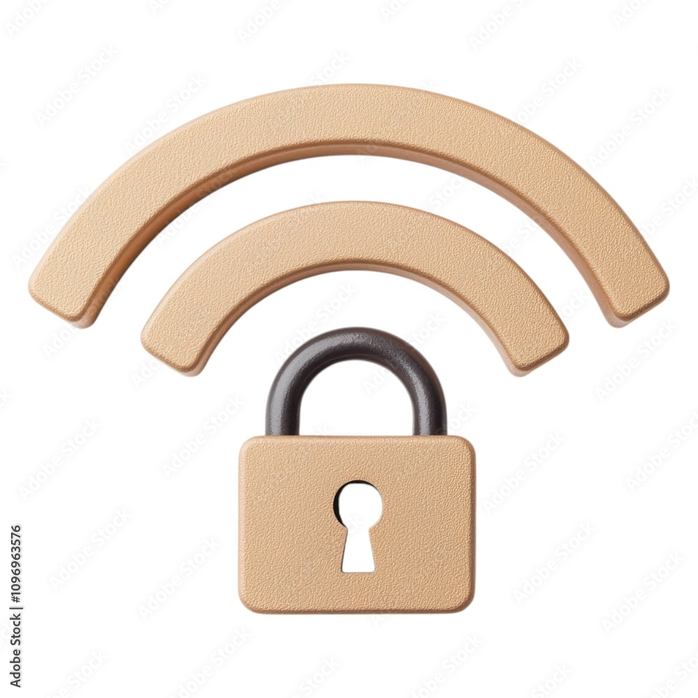 A minimalistic illustration featuring Wi-Fi signals and a padlock, symbolizing internet security and connectivity. A minimalistic illustration featuring Wi-Fi signals and a padlock, symbolizing internet security and connectivity.