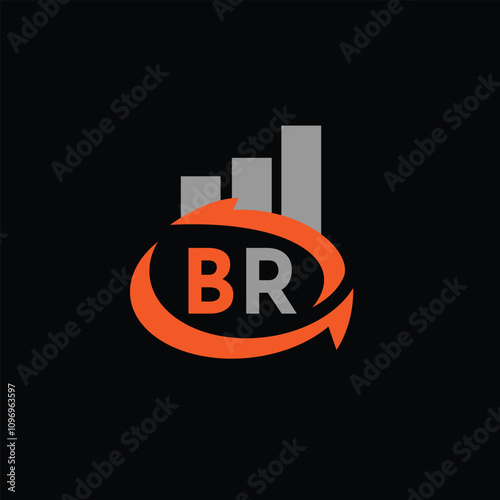 BR Financial logo design template, BR Financial logo, BR technology vector