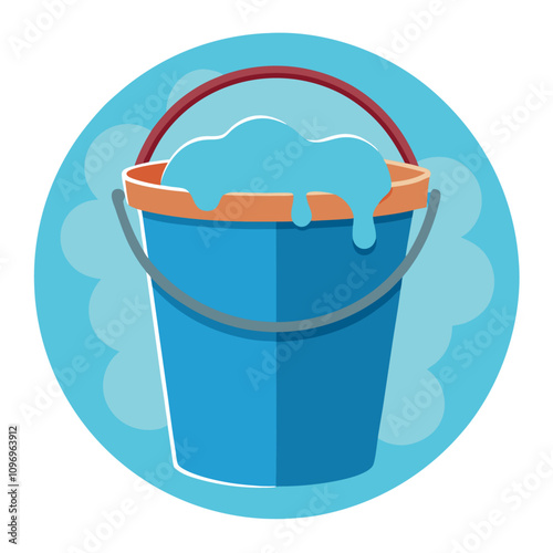 bucket filled with water clipart cartoon Illustration drawing