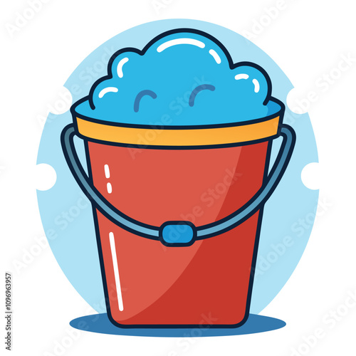 bucket filled with water clipart cartoon Illustration drawing