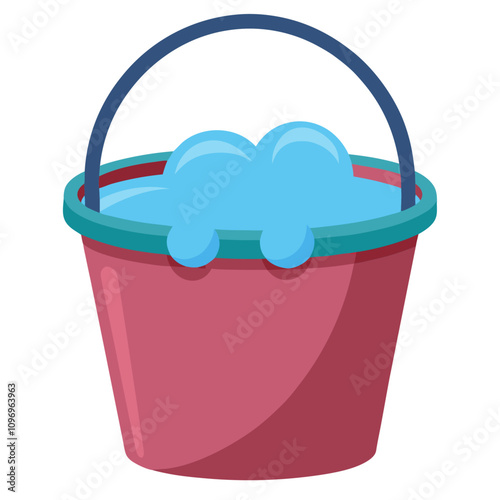 bucket filled with water clipart cartoon Illustration drawing